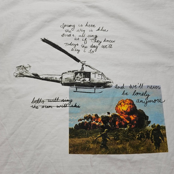 One of These Days Mens White Long Sleeve Graphic T-Shirt Cotton USA Made L y2k - Picture 5 of 8